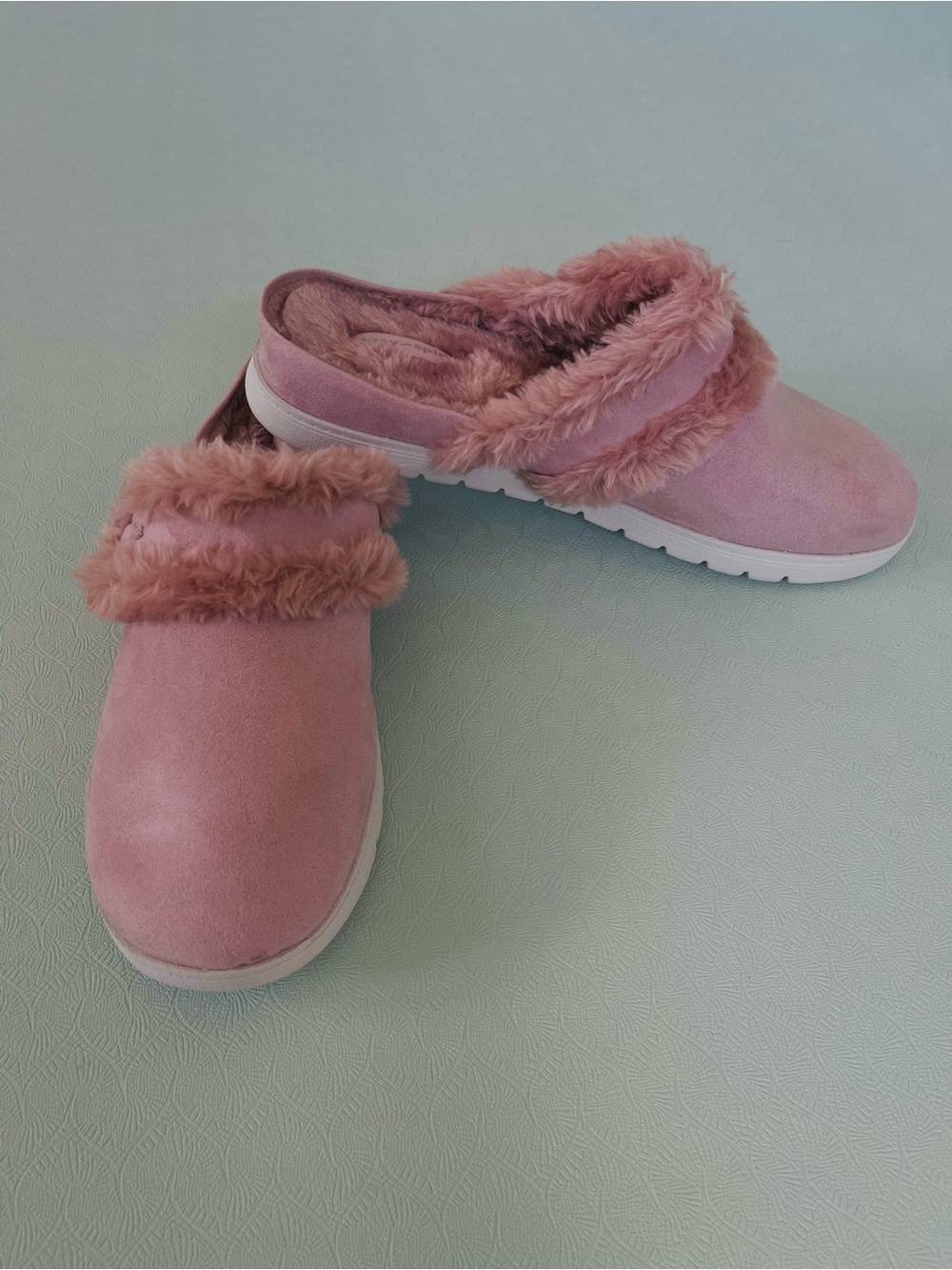 Easy Spirit Pink Plush Faux Suede Slip-On Women's Slipper Shoes Sz 10M